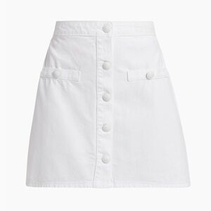 L'AGENCE Kris Buttoned White Miniskirt